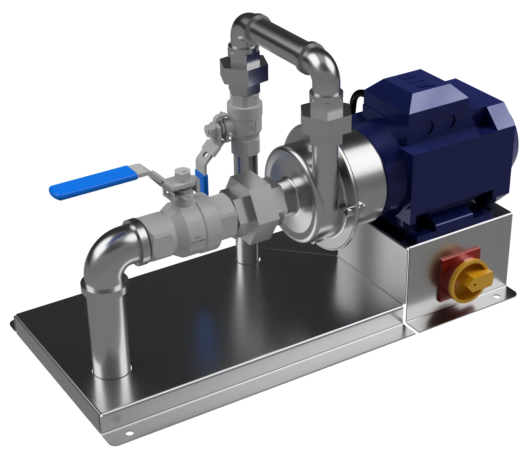 a high quality render of a bespoke pump system