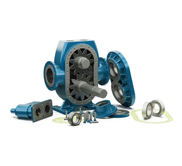 A picture of the internal parts of our Helical External Gear Pump