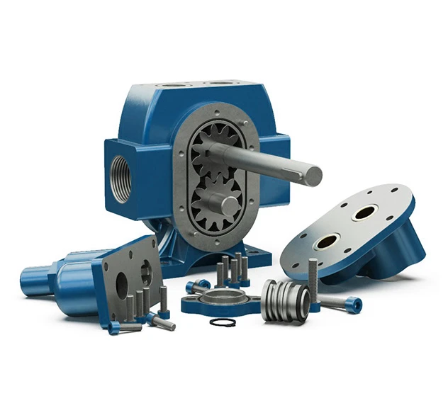 A picture of the internal parts of our Modular External Gear Pump