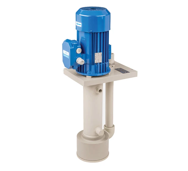 A picture of our Vertical Immersion Centrifugal Pump made from PP & PVDF plastics