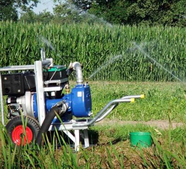 B60-220 jetting Diesel Pump on a wheelbarrow on site