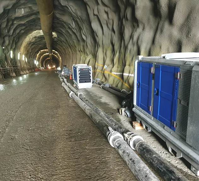 BA150E D285 Pumps in a Tunnel