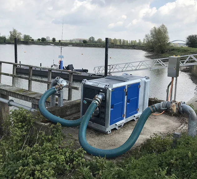 BA150E D285 multi-use Electric Pump on site next to water