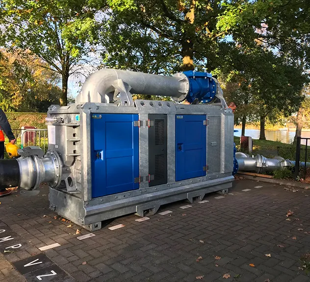 A photo of a BA300E D328 sound attenuated diesel BBA Pumps on site