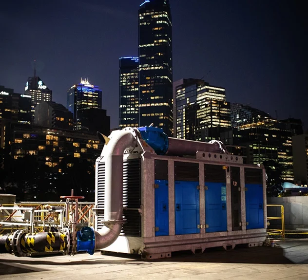 BA300E D388 multi-use Diesel Pump on site at night