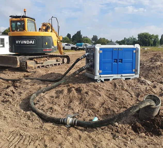 BA75 D220 multi-use Diesel Pump on a construction site