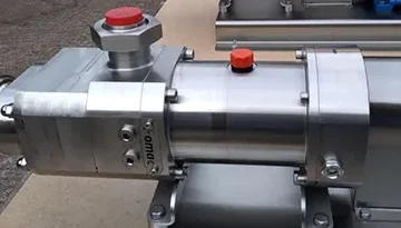 A photo of a Sanitary Twin Screw Pump On a Pallet