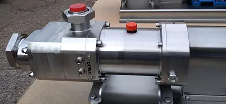 A photo of a Sanitary Twin Screw Pump On a Pallet