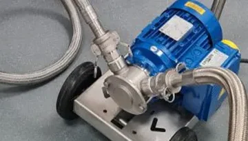 A photo of a Chemical Transfer Pump on a trolley