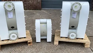 A photo of 3 different sized Diaphragm Pumps