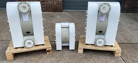 A photo of 3 different sized Diaphragm Pumps