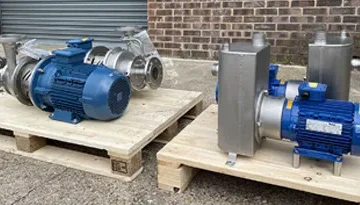 A photo of a collection of Centrifugal Pumps on pallets