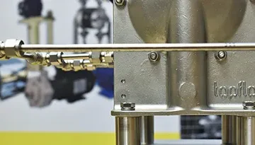 An up close photo of a Tapflo Barrier Pump