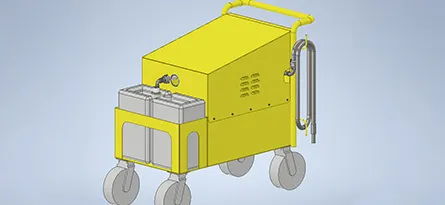 A render of a Mobile Pump Trolley