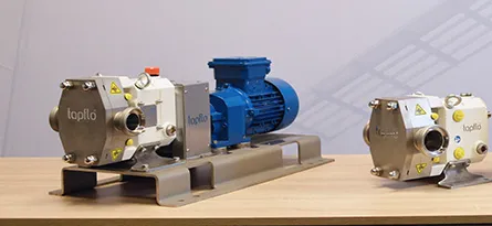 A photo of 2 Sanitary Lobe Pumps next to one another